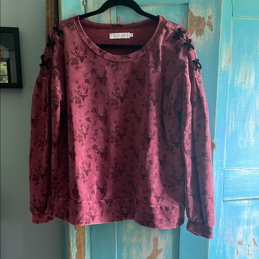 Billy T Red Boxy Embellished Sweatshirt